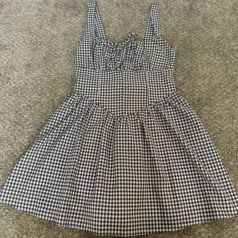 Black and White Gingham Sleeveless Sundress
